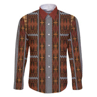 Malo e Lelei Tonga Family Matching Off The Shoulder Long Sleeve Dress and Hawaiian Shirt Tongan Ngatu Tapa Cloth LT14 Dad's Shirt - Long Sleeve Orange - Polynesian Pride