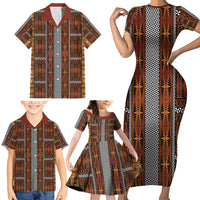 Malo e Lelei Tonga Family Matching Short Sleeve Bodycon Dress and Hawaiian Shirt Tongan Ngatu Tapa Cloth LT14 - Polynesian Pride