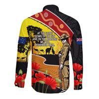 New Zealand And Australia ANZAC Day Long Sleeve Button Shirt Aboriginal Maori Starring Night Style LT14 - Polynesian Pride