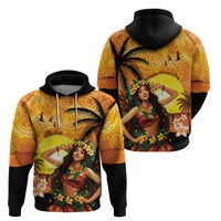 Aloha Hawaii Women's Day Zip Hoodie Hula Girl With Sunset Vibes LT14 - Polynesian Pride
