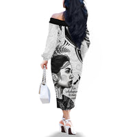 New Zealand Women's Day Family Matching Off Shoulder Long Sleeve Dress and Hawaiian Shirt Aotearoa Kia Whakapumau Te Mana Wahine LT14 - Polynesian Pride