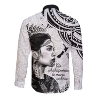 New Zealand Women's Day Long Sleeve Button Shirt Aotearoa Kia Whakapumau Te Mana Wahine LT14 - Polynesian Pride