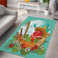 Hawaii Cinco de Mayo Area Rug Chili Pepper Hula Girl Tropical Vibes