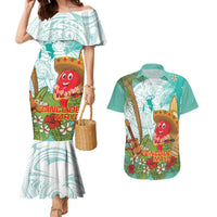 Hawaii Cinco de Mayo Couples Matching Mermaid Dress and Hawaiian Shirt Chili Pepper Hula Girl Tropical Vibes