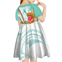 Hawaii Cinco de Mayo Kid Short Sleeve Dress Chili Pepper Hula Girl Tropical Vibes