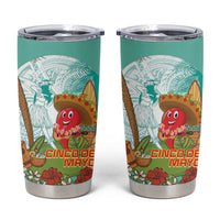 Hawaii Cinco de Mayo Tumbler Cup Chili Pepper Hula Girl Tropical Vibes