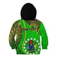 Personalised Cook Islands Kid Hoodie Mangaia Gospel Day Green Version LT14 Zip Hoodie Green - Polynesian Pride