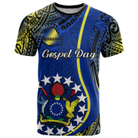 Custom Cook Islands T Shirt Mangaia Gospel Day Blue Version LT14 Blue - Polynesian Pride