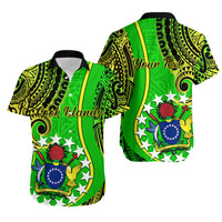 Personalised Cook Islands Hawaiian Shirt Kuki Airani Coat Of Arms LT14 Green - Polynesian Pride