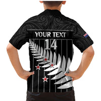Custom New Zealand Silver Fern Cricket Family Matching Mermaid Dress and Hawaiian Shirt Aotearoa Maori Go Black Cap LT14 - Polynesian Pride