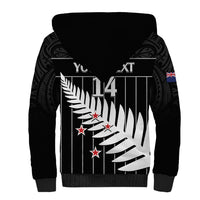 Custom New Zealand Silver Fern Cricket Sherpa Hoodie Aotearoa Maori Go Black Cap LT14 - Polynesian Pride