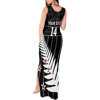 Custom New Zealand Silver Fern Cricket Tank Maxi Dress Aotearoa Maori Go Black Cap LT14 - Polynesian Pride