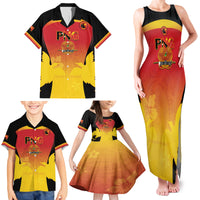 Custom Papua New Guinea Cricket Family Matching Tank Maxi Dress and Hawaiian Shirt 2024 Go PNG