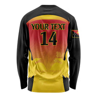 Custom Papua New Guinea Cricket Long Sleeve Shirt 2024 Go PNG
