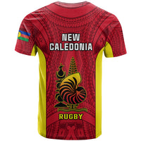 New Caledonia Rugby T Shirt Coat Of Arms Mix Polynesian Pattern LT14 - Polynesian Pride