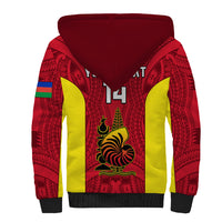 Personalised New Caledonia Rugby Sherpa Hoodie Coat Of Arms Mix Polynesian Pattern LT14 - Polynesian Pride