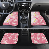 Pink Hawaii Shark Tattoo Car Mats Puakenikeni Lei Plumeria Polynesian Pattern