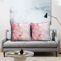 Pink Hawaii Shark Tattoo Pillow Cover Puakenikeni Lei Plumeria Polynesian Pattern