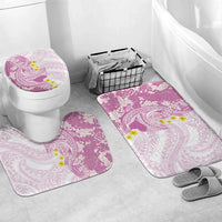 Purple Hawaii Shark Tattoo Bathroom Set Puakenikeni Lei Plumeria Polynesian Pattern