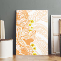 Orange Hawaii Shark Tattoo Canvas Wall Art Puakenikeni Lei Plumeria Polynesian Pattern