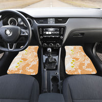 Orange Hawaii Shark Tattoo Car Mats Puakenikeni Lei Plumeria Polynesian Pattern
