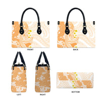 Orange Hawaii Shark Tattoo Leather Bag Puakenikeni Lei Plumeria Polynesian Pattern