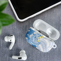 Blue Hawaii Shark Tattoo AirPods Case Puakenikeni Lei Plumeria Polynesian Pattern