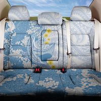 Blue Hawaii Shark Tattoo Back Car Seat Cover Puakenikeni Lei Plumeria Polynesian Pattern