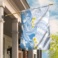 Blue Hawaii Shark Tattoo Garden Flag Puakenikeni Lei Plumeria Polynesian Pattern