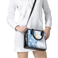 Blue Hawaii Shark Tattoo Shoulder Handbag Puakenikeni Lei Plumeria Polynesian Pattern