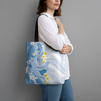 Blue Hawaii Shark Tattoo Tote Bag Puakenikeni Lei Plumeria Polynesian Pattern