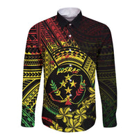Reggae Kosrae Liberation Day Long Sleeve Button Shirt September 8 Polynesian Tattoo - Polynesian Pride