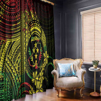 Reggae Kosrae Liberation Day Window Curtain September 8 Polynesian Tattoo - Polynesian Pride