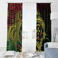 Reggae Kosrae Liberation Day Window Curtain September 8 Polynesian Tattoo - Polynesian Pride