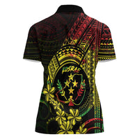 Reggae Kosrae Liberation Day Women Polo Shirt September 8 Polynesian Tattoo - Polynesian Pride