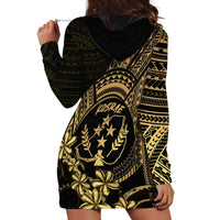 Gold Kosrae Liberation Day Hoodie Dress September 8 Polynesian Tattoo - Polynesian Pride