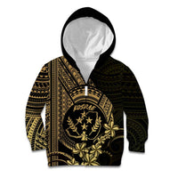 Gold Kosrae Liberation Day Kid Hoodie September 8 Polynesian Tattoo - Polynesian Pride