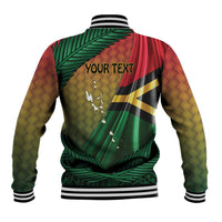 Personalised Long Live Vanuatu Independence Day Baseball Jacket 46th Anniversary Woven Pattern LT14 - Polynesian Pride