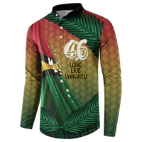 Personalised Long Live Vanuatu Independence Day Button Sweatshirt 46th Anniversary Woven Pattern LT14 - Polynesian Pride