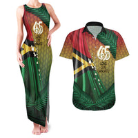 Personalised Long Live Vanuatu Independence Day Couples Matching Tank Maxi Dress and Hawaiian Shirt 46th Anniversary Woven Pattern LT14 Reggae - Polynesian Pride