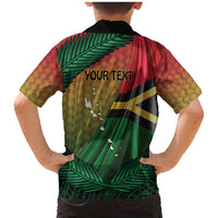 Personalised Long Live Vanuatu Independence Day Family Matching Mermaid Dress and Hawaiian Shirt 46th Anniversary Woven Pattern LT14 - Polynesian Pride