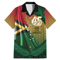 Personalised Long Live Vanuatu Independence Day Family Matching Mermaid Dress and Hawaiian Shirt 46th Anniversary Woven Pattern LT14 Dad's Shirt - Short Sleeve Reggae - Polynesian Pride