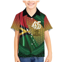 Personalised Long Live Vanuatu Independence Day Family Matching Mermaid Dress and Hawaiian Shirt 46th Anniversary Woven Pattern LT14 Son's Shirt Reggae - Polynesian Pride