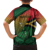 Personalised Long Live Vanuatu Independence Day Family Matching Off The Shoulder Long Sleeve Dress and Hawaiian Shirt 46th Anniversary Woven Pattern LT14 - Polynesian Pride