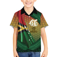 Personalised Long Live Vanuatu Independence Day Family Matching Off The Shoulder Long Sleeve Dress and Hawaiian Shirt 46th Anniversary Woven Pattern LT14 Son's Shirt Reggae - Polynesian Pride