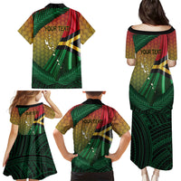 Personalised Long Live Vanuatu Independence Day Family Matching Puletasi and Hawaiian Shirt 46th Anniversary Woven Pattern LT14 - Polynesian Pride