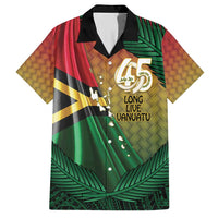 Personalised Long Live Vanuatu Independence Day Family Matching Short Sleeve Bodycon Dress and Hawaiian Shirt 46th Anniversary Woven Pattern LT14 Dad's Shirt - Short Sleeve Reggae - Polynesian Pride