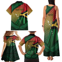 Personalised Long Live Vanuatu Independence Day Family Matching Tank Maxi Dress and Hawaiian Shirt 46th Anniversary Woven Pattern LT14 - Polynesian Pride