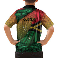 Personalised Long Live Vanuatu Independence Day Kid Hawaiian Shirt 45th Anniversary Woven Pattern - Polynesian Pride