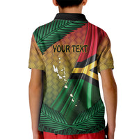 Personalised Long Live Vanuatu Independence Day Kid Polo Shirt 45th Anniversary Woven Pattern - Polynesian Pride